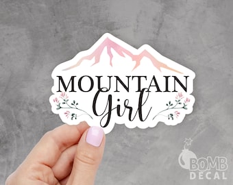 Mountain Girl Sticker, Mountain Sticker, Girl Sticker, Explore Sticker, Nature Sticker, Hike Sticker, Laptop Sticker, Mackbook Sticker