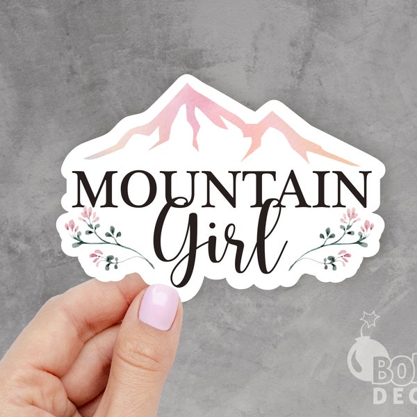 Mountain Girl Sticker, Mountain Sticker, Girl Sticker, Explore Sticker, Nature Sticker, Hike Sticker, Laptop Sticker, Mackbook Sticker