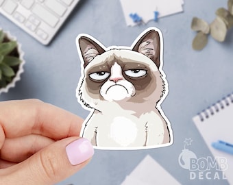 Grumpy Cat Sticker: Funny Laptop Decal