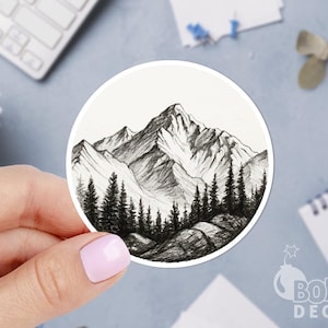 Mountain Forest Sticker: Explore Nature Decal