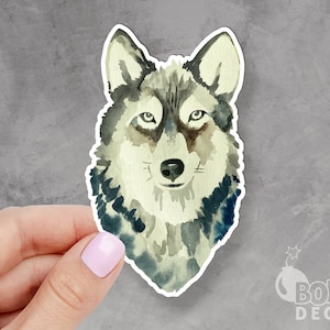 Watercolor Wolf Sticker: Vinyl Animal Decal
