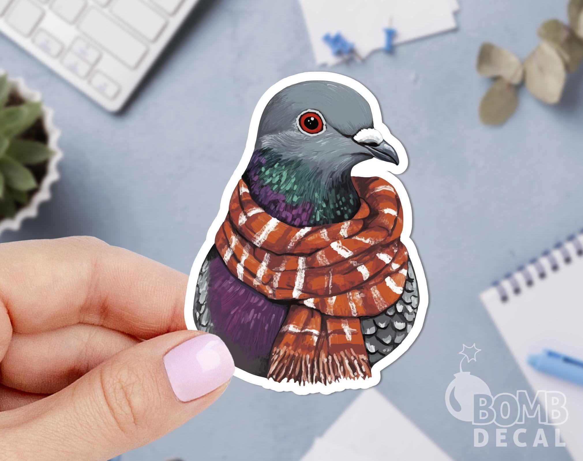 Pigeon Sticker: Watercolor Bird Decal, Waterproof Laptop Art - Etsy