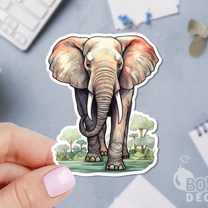 Elephant Sticker: Waterproof Vinyl Animal Decal