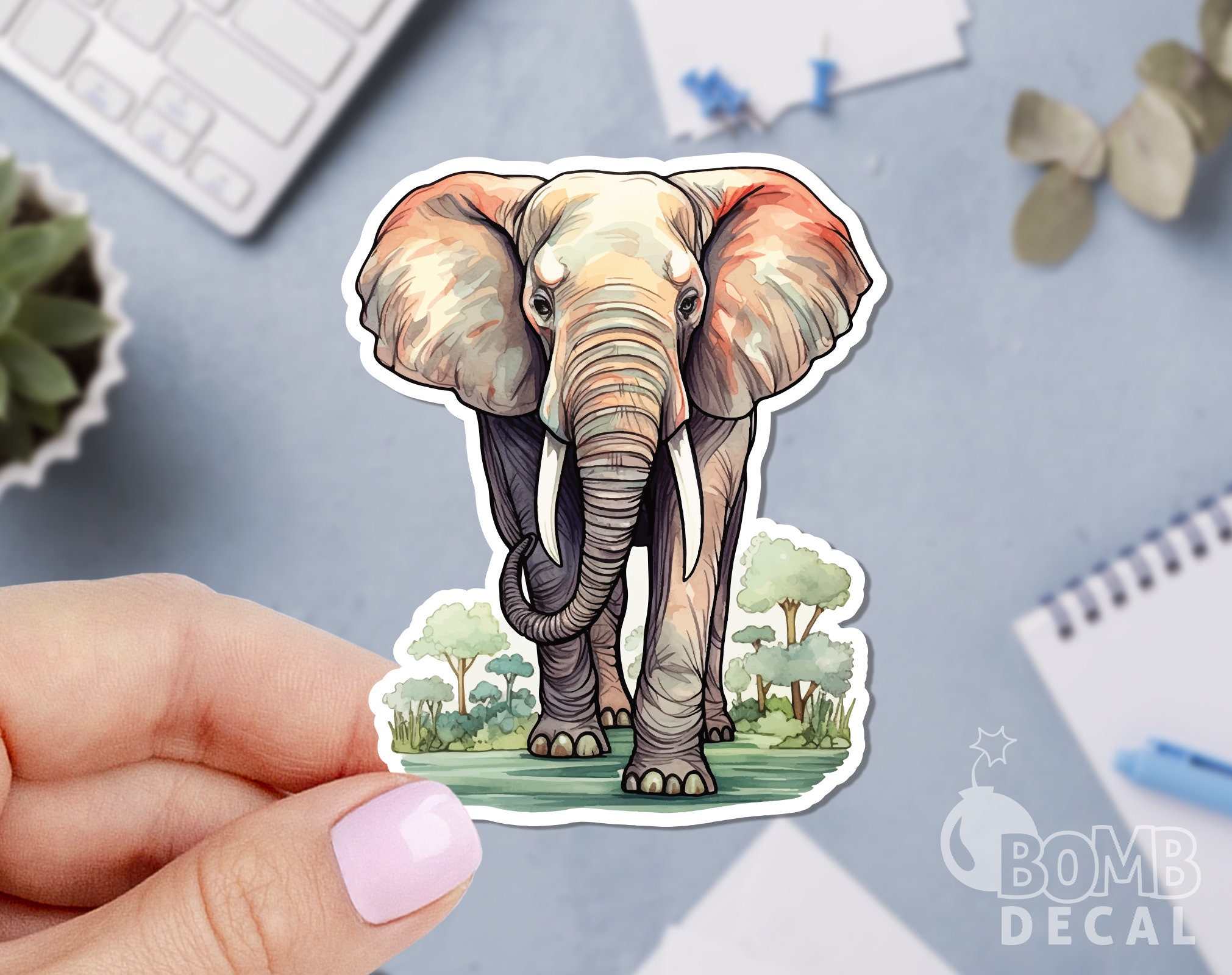 elfbar nachfüll pod läuft aus Elephant Silhouette Vinyl Car Window Decal Sticker main image 0