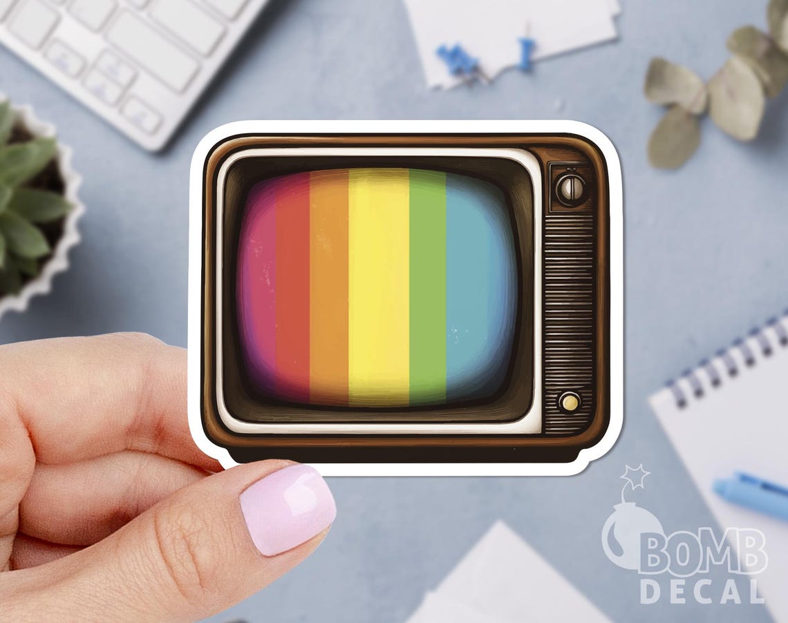 Retro CRT TV Sticker, Vintage TV Sticker, Laptop Sticker - Etsy