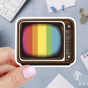 Retro CRT TV Sticker, Vintage TV Sticker, Laptop Sticker