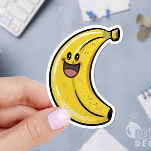 Funny Banana Sticker, Fruit Sticker, Food Sticker, Health Sticker, Summer Fruit Sticker, Mackbook Sticker, Cute Laptop Stickers