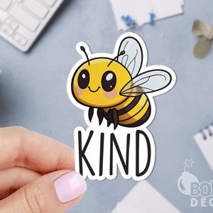 Bee Kind Vinyl Sticker: Laptop, Car, Ipad Decal
