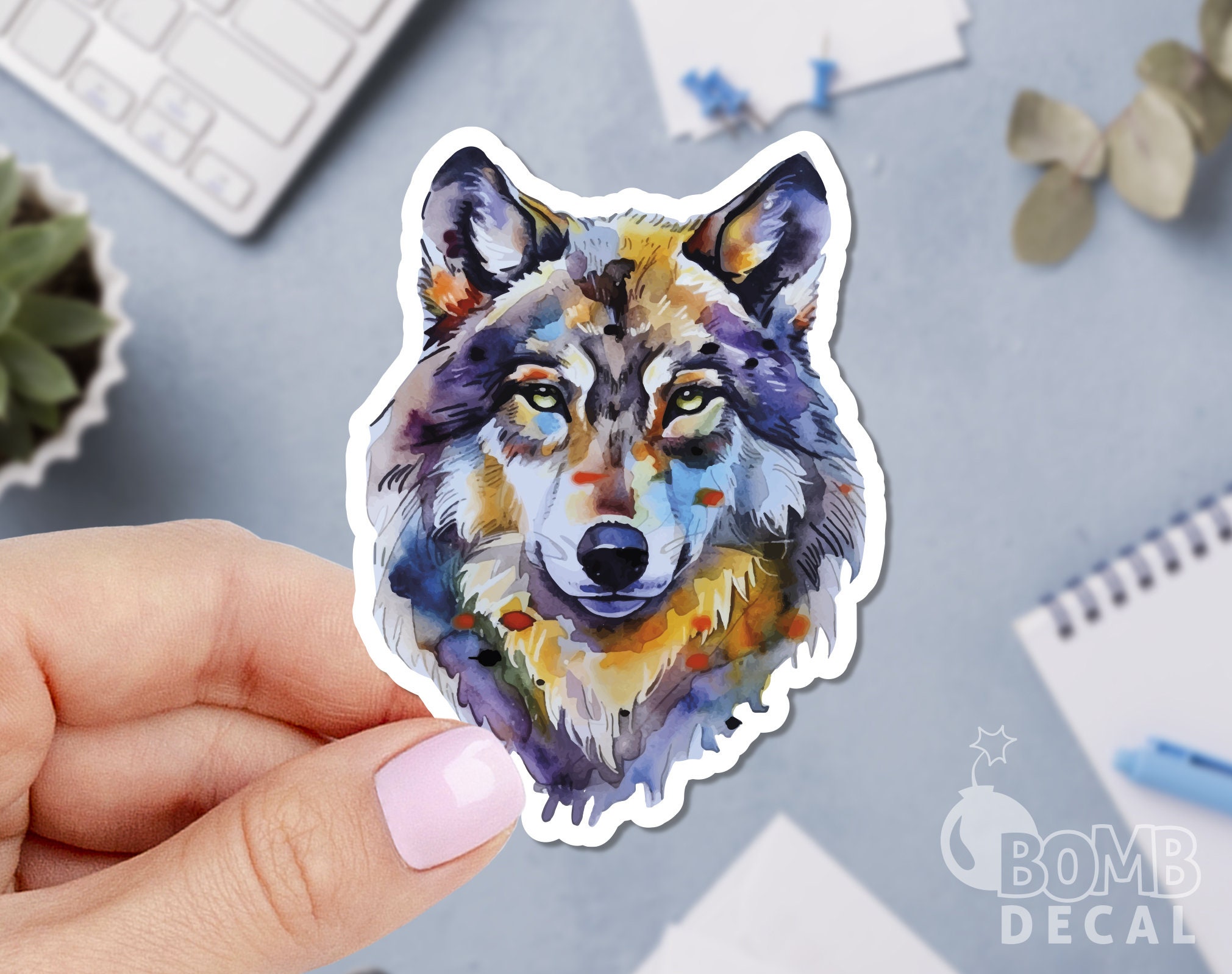 Skin Vinyle MacBook Air 13″ Retina – Loup à La Rose – Itsaskin