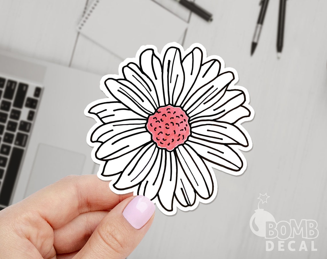 Flower Draw Sticker, Nature Sticker, Beautiful Sticker, Floral Cool ...