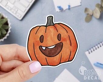 Funny Pumpkin Sticker: Halloween Decal