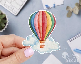 Hot Air Balloon Sticker: Watercolor Laptop Decal