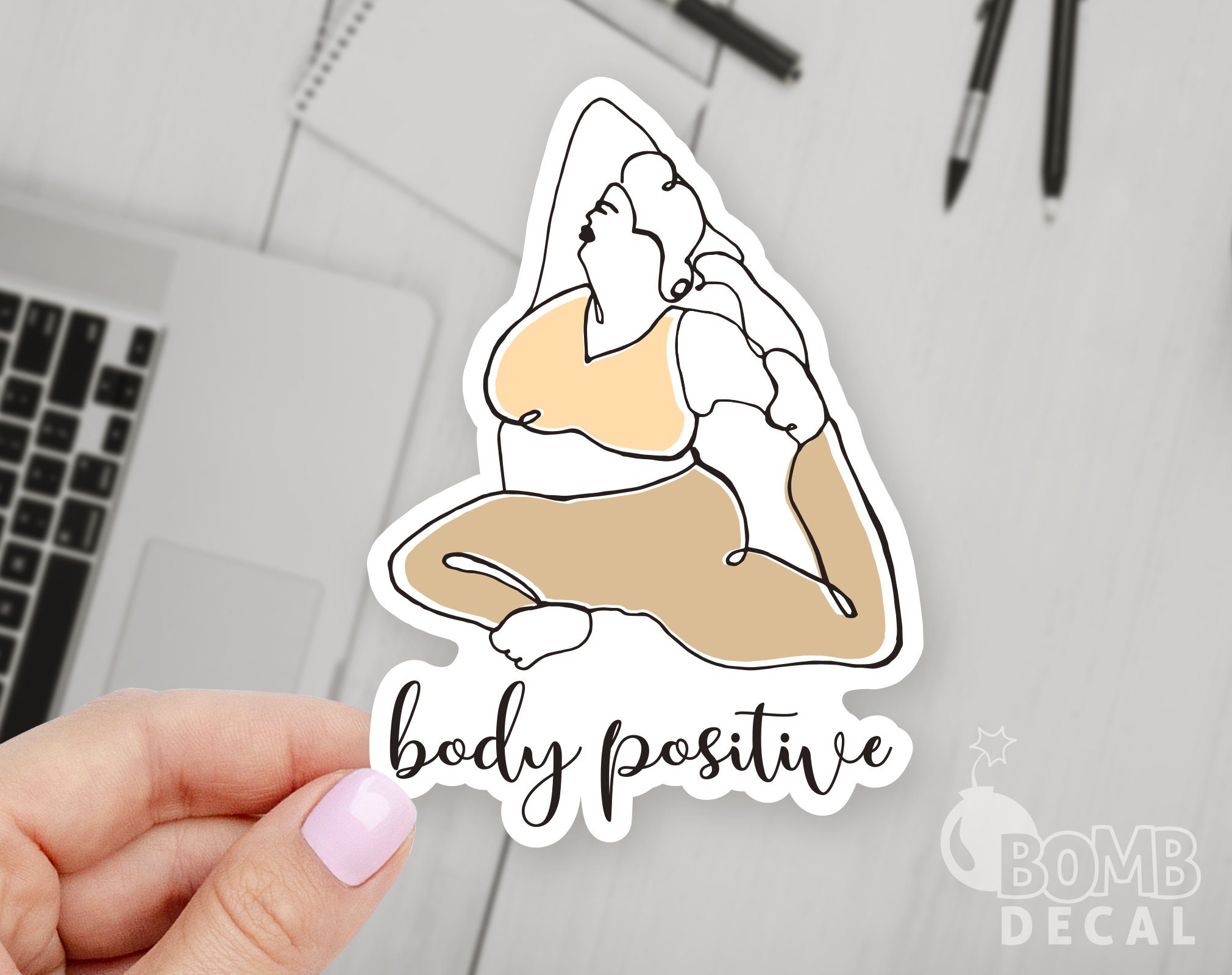Body Positive Line Sticker Body Sticker Motivation Sticker - Etsy