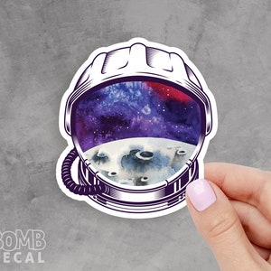 Space Helmet Sticker, Helmet Sticker, Space Sticker, Cosmic Sticker, Universe Sticker, NASA Sticker, Macbook Sticker, Cool Laptop Sticker