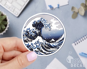 Great Wave Sticker, Hokusai Kanagawa Stickers, Japanese Wave Sticker, Sea Sticker, Water Sticker, Ocean Sticker, Laptop Sticker
