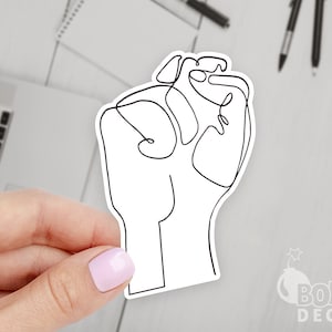 Line Art Fist Sticker, Black Lives Matter Sticker, #BML Fist Sticker, Equal Rights Sticker, BLM Sticker, Rights Sticker, Line Art Sticker