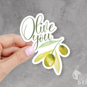 Olive You Sticker, Olive Oil Sticker, You Sticker, Olives Sticker, Olive Branch Sticker, Cool Macbook Sticker, Laptop Sticker, Ipad Sticker