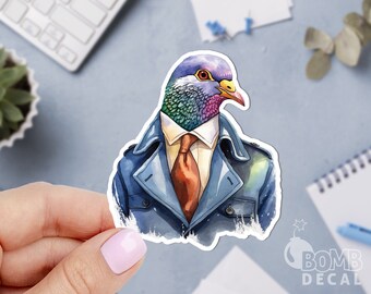 Pigeon Sticker, Bird Decal, Animal Sticker, Watercolor Sticker, Waterproof Sticker, Laptop Sticker
