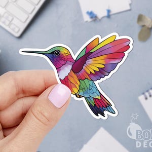 Hummingbird Sticker, Little Bird Sticker, Fly Sticker, Bird Decal, Animal Sticker, Watercolor Sticker, Waterproof Sticker, Laptop Sticker