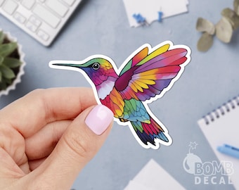 Hummingbird Sticker, Little Bird Sticker, Fly Sticker, Bird Decal, Animal Sticker, Watercolor Sticker, Waterproof Sticker, Laptop Sticker