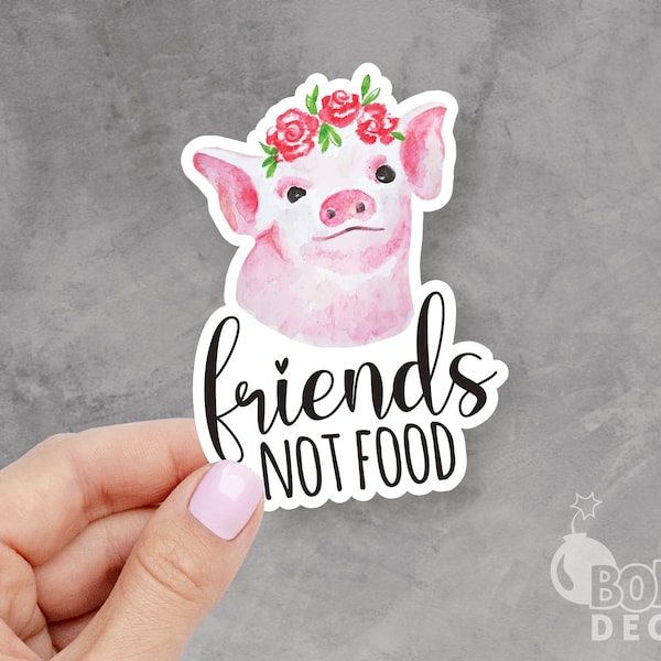 Friends Not Food Sticker, Friends Sticker, Animal Sticker, Meat Free Sticker, Vegan Sticker, Food Sticker, Mackbook Sticker, Laptop Stickers