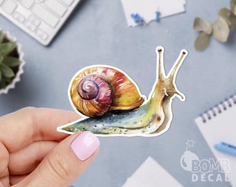 Watercolor Snail Sticker: Laptop Decal
