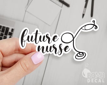 Future Nurse Sticker, Stethoscope Sticker, Line Art Sticker, Medical Sticker, Healthcare Sticker, Nurse Gift Sticker, Nursing Laptop Sticker
