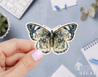 Vintage Butterfly Sticker: Watercolor Laptop Decal