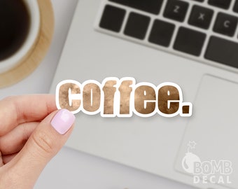 Watercolor Coffee Vinyl Sticker: Coffee Addict Decal