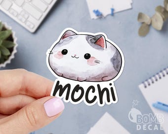 Cat Mochi Sticker: Kawaii Vinyl Decal
