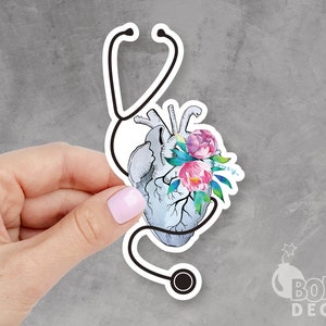 Heart Stethoscope Sticker, Nurse Sticker, Heart Sticker, Hero Sticker, Nurse Stethoscope Sticker, Nurse Gift Sticker, Nursing Laptop Sticker