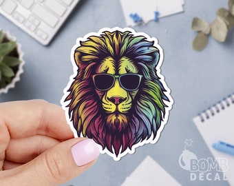 Rasta Lion Sticker, Lion of Judah, Reggae Sticker, Laptop sticker, Car Sticker
