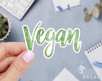 Vegan Sticker: Watercolor Laptop Decal