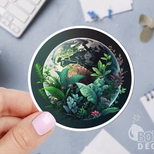 Mother Earth Sticker, Plants Sticker, Planet Sticker, Solar System Sticker, Macbook Sticker, Laptop Sticker, Phone Sticker
