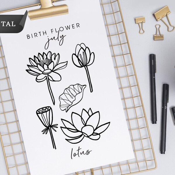 Lotus Flower Print Etsy