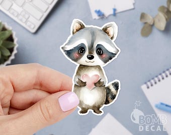 Cute Racoon Sticker, Animal Sticker, Laptop Sticker, Macbook Sticker, Waterproof Sticker