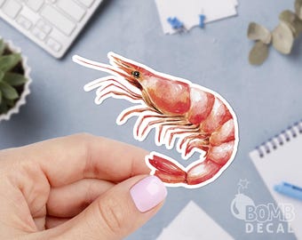 Shrimp Sticker: Waterproof Vinyl Decal