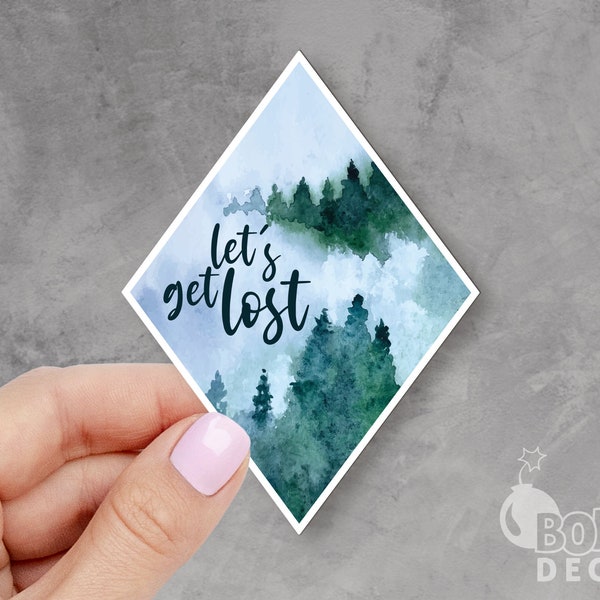 Let's Get Lost Sticker, Trees Sticker, Forest Sticker, Nature Sticker, Mother Earth Sticker, Explore Sticker, Green Sticker, Lost Sticker