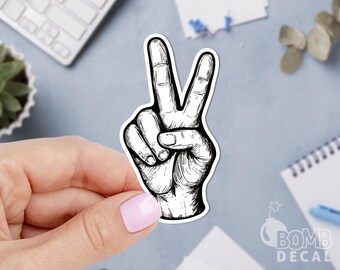 Peace Sign Vinyl Sticker: Laptop Decal, Hippie Art
