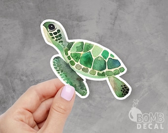 Baby Turtle Sticker, Turtle Sticker, Baby Sticker, Ocean Life Sticker, Sea Sticker, Watercolour Sticker, Animals Sticker,Cute Laptop Sticker