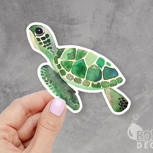 Baby Turtle Sticker, Turtle Sticker, Baby Sticker, Ocean Life Sticker, Sea Sticker, Watercolour Sticker, Animals Sticker,Cute Laptop Sticker