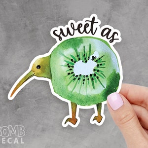 Sweet As Kiwi Bird & Fruit Vinyl Sticker