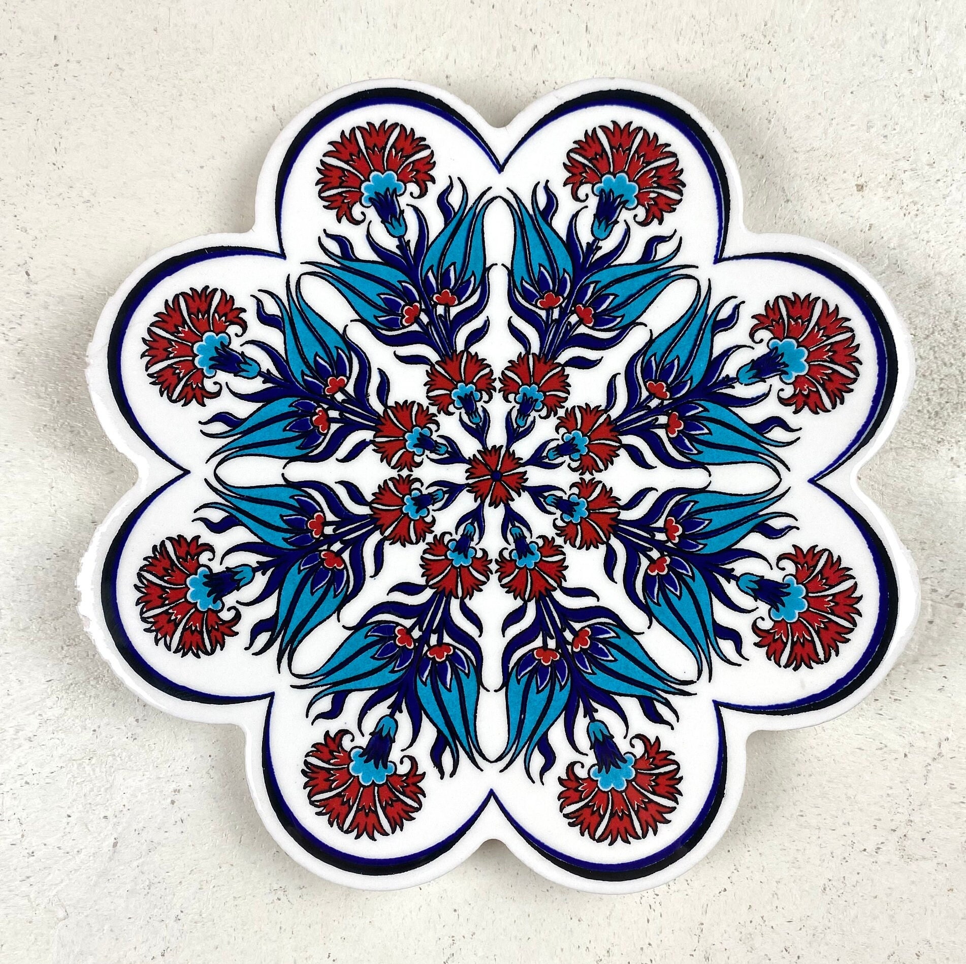 Trivet Traditionnel, Trivet de Cuisine, 7, Cadeau Pour La Maison, Hot Pot, Céramique Turque, Ustensi