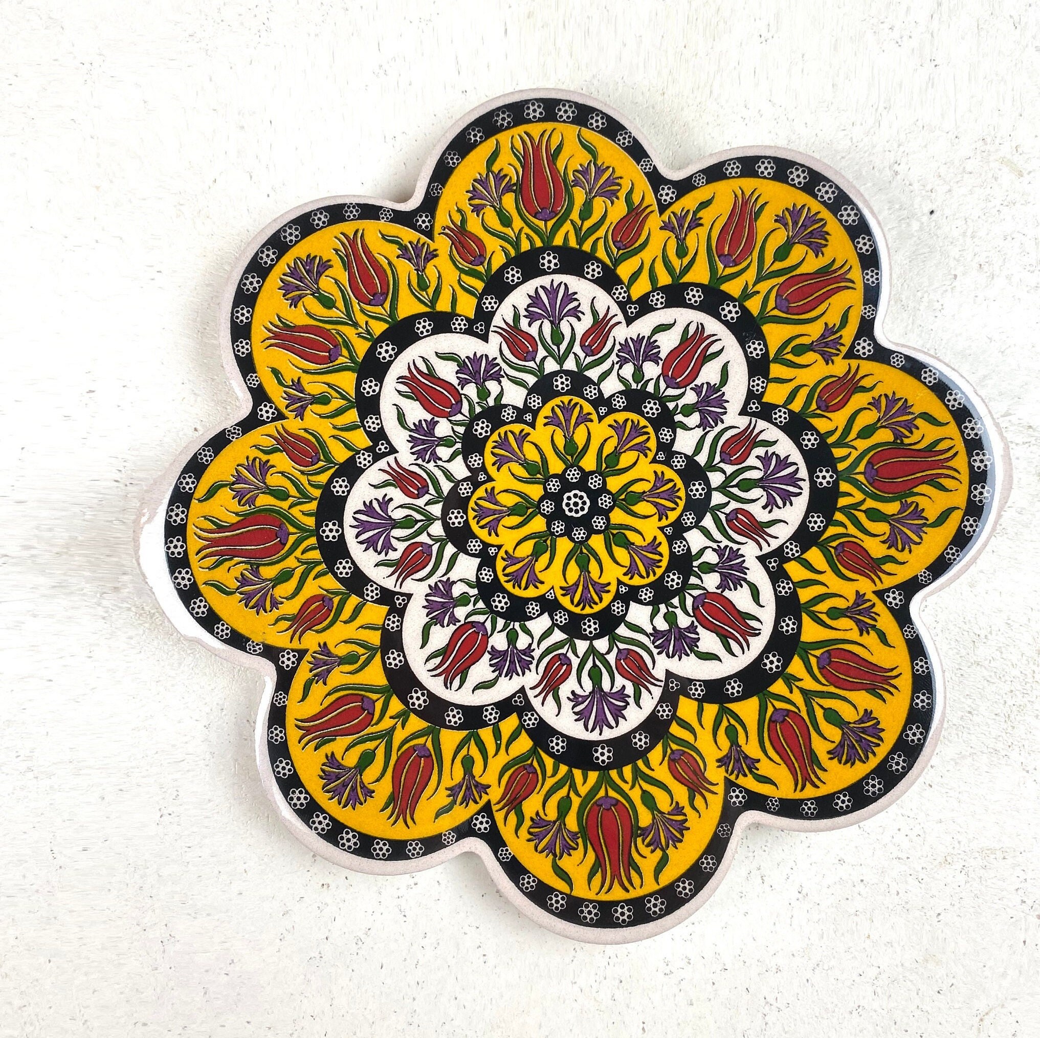 Trivet Traditionnel, Trivet de Cuisine, 7, Cadeau Pour La Maison, Hot Pot, Céramique Turque, Ustensi