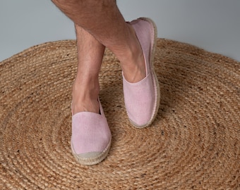 Slip-Ins Herren Espadrilles handgefertigt in Spanien von lokalen Handwerkern. BIO BAUMWOLLE Leinwand. Vegan - natürlich - nachhaltig