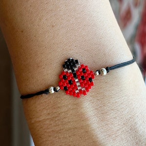 Marienkäfer Armband, Fidget Miyuki Perlen Armbänder, Wunderbarer Marienkäfer, Freunde Lehrer Geschenke