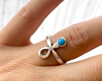 Ankh Ring, Adjustable Egyptian Cross Jewelry, Unique Gifts, Handmade Ankh Cross Gift for Women