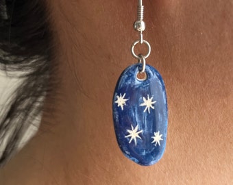 Delicados pendientes de porcelana genuina, joyas únicas de la colección minimalista Dangle Stud, regalos para ella