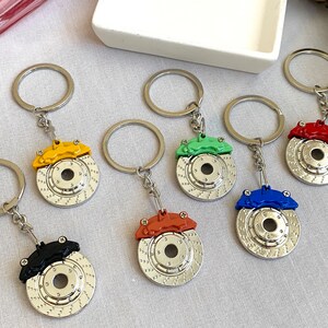 Disc Rotor Key Chain Personalized Auto Parts Metal Keychains, Turbo, Six Speed Manual ...