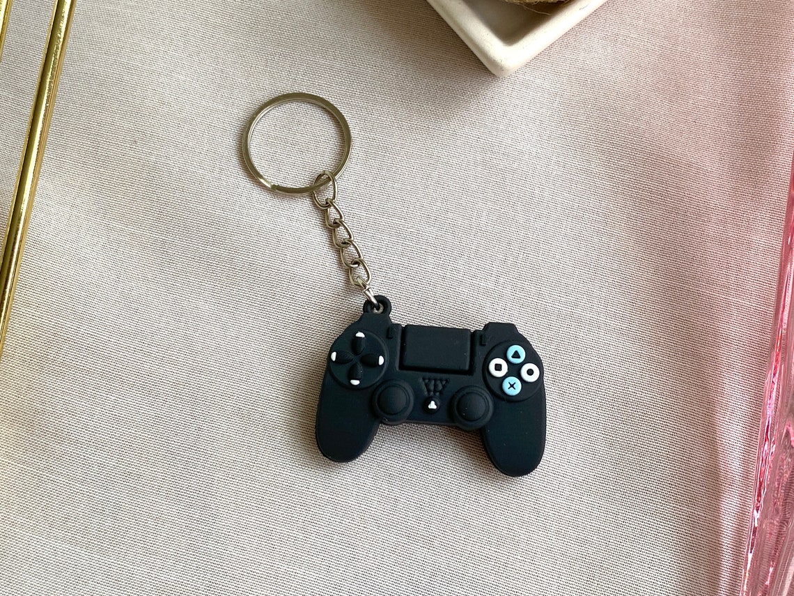Personalized Gamer Keychain, Miniature Play Controller Station Keyring ...